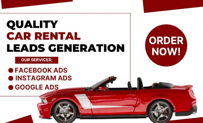 Gig Preview - Generate car booking leads car rental leads booking leads car rentals lead leads