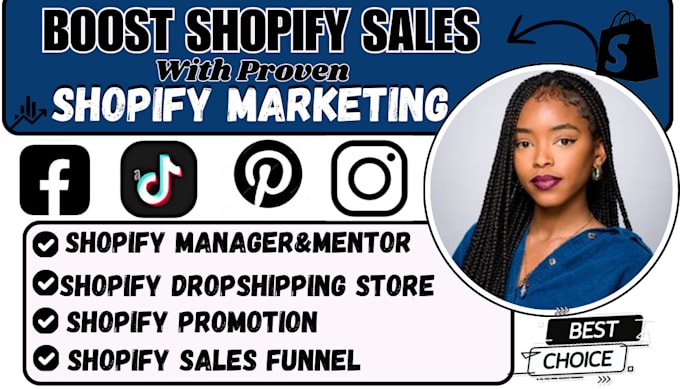 Gig Preview - Do shopify sales shopify store promotion shopify manager dropshipping ecommerce