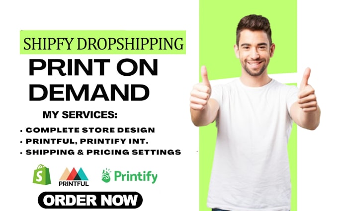 Gig Preview - Setup premium shopify dropshipping print on demand store web in gelato printify