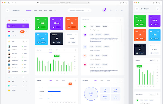 Gig Preview - Build responsive admin dashboard using react js, sass and material ui