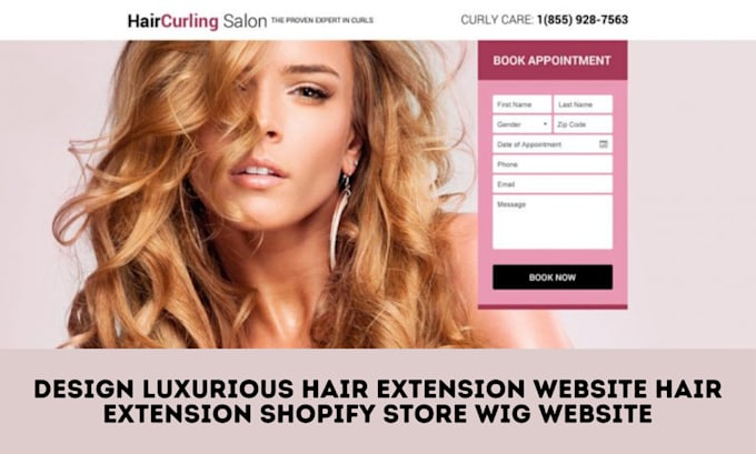 Gig Preview - Design luxurious hair extension website hair extension shopify store wig website