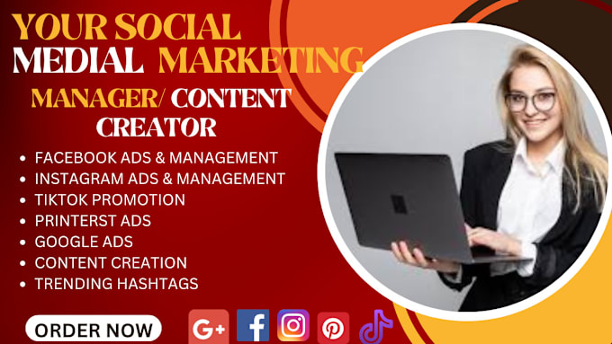 Gig Preview - Social media marketing manager social media post design content creator