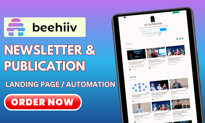 Gig Preview - Design beehiiv newsletter beehiiv landing page design beehiiv ai email template