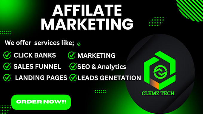 Gig Preview - Do clickbank affiliate link promotion sales funnel