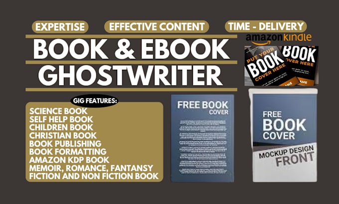 Gig Preview - Your ebook ghostwriter, amazon KDP ebook ghostwriter, book or ebook ghostwriter