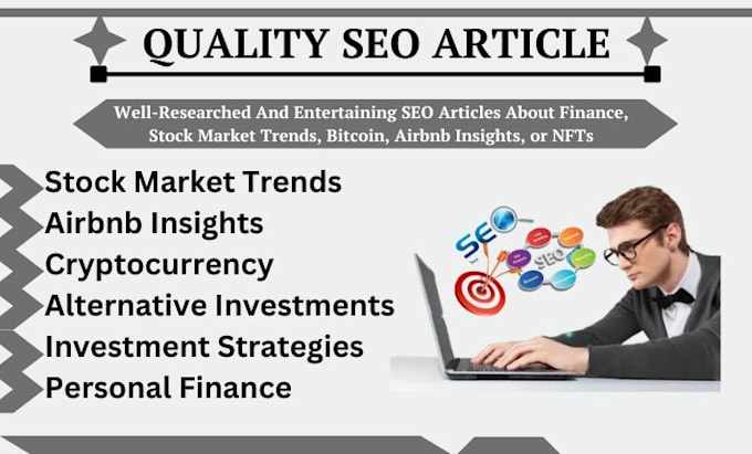 Gig Preview - Write quality seo article for stock market, crypto, nft, forex, personal finance