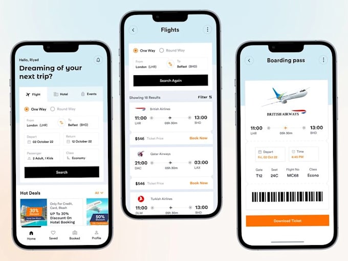 Gig Preview - Build ai travel app, travel booking app, tour booking app, flight booking app