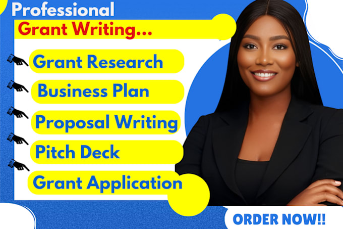 Gig Preview - Help in grant research grant writing business plan grant application pitch deck