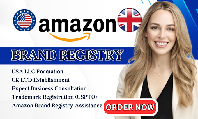 Gig Preview - Do professional USA llc UK ltd amazon brand registry and trademark registration