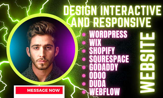 Gig Preview - 3d interactive and responsive wix wordpress odoo shopify duda godaddy webflow