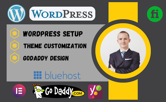 Gig Preview - Redesign wordpress godaddy blog website fix wordpress blog bluehost website