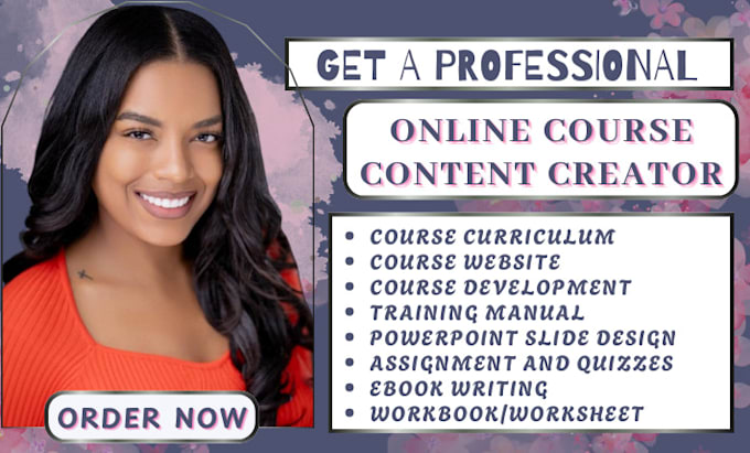 Gig Preview - Create online course content training manual course creation ppt course website