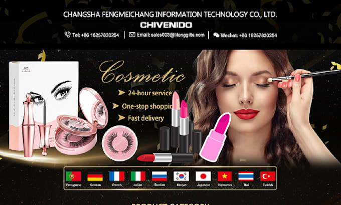 Gig Preview - Design glamorous lipstick shopify store beauty website nails shopify store