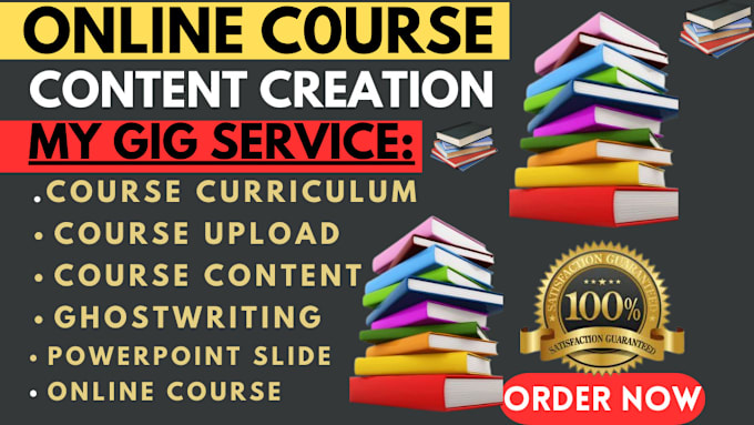 Gig Preview - Write online course, content course development, course created, or ghostwriter