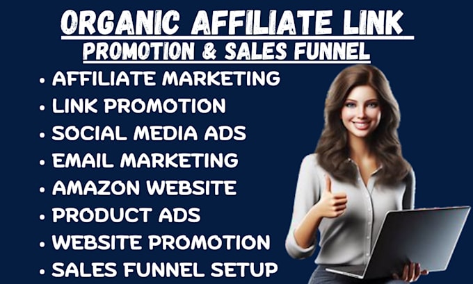 Gig Preview - Do organic clickbank affiliate marketing link promotion sales funnel