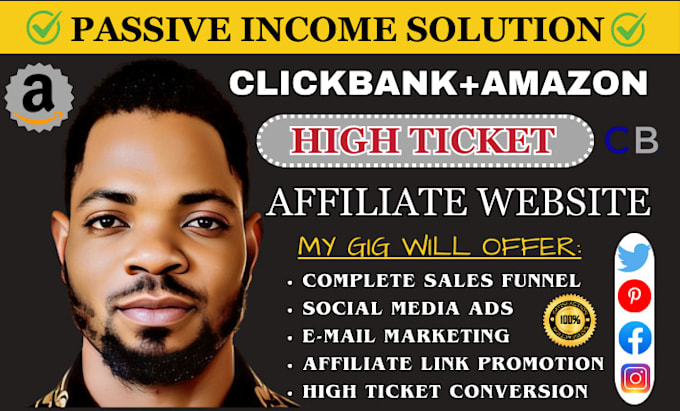 Bestseller - set up high ticket affiliate website, clickbank or amazon link, sales funnel