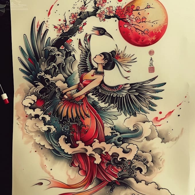 Gig Preview - Draw a beautiful japanese tattoo desing