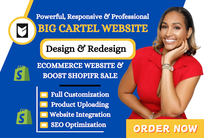 Gig Preview - Do big cartel website design redesign shopify marketing to boost sale big cartel