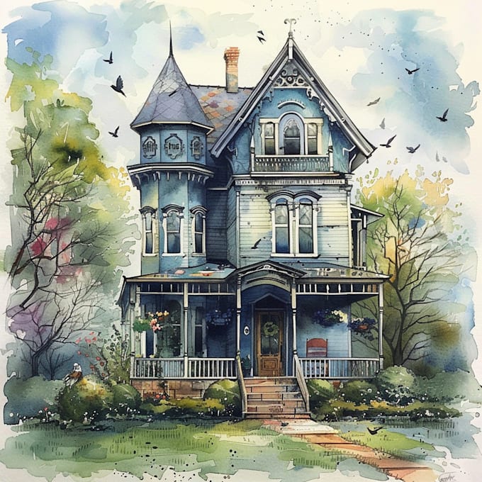 Gig Preview - Draw a watercolor house painting