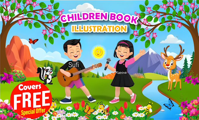 Bestseller - design children book illustration and cover, children story book illustration