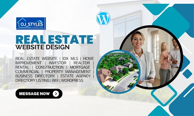 Gig Preview - Build real estate agent website, realtor real estate investor agency idx website