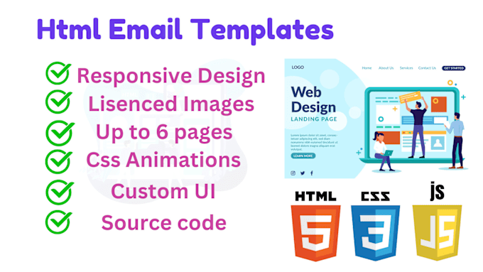 Gig Preview - Create custom HTML email templates design using html css javascript