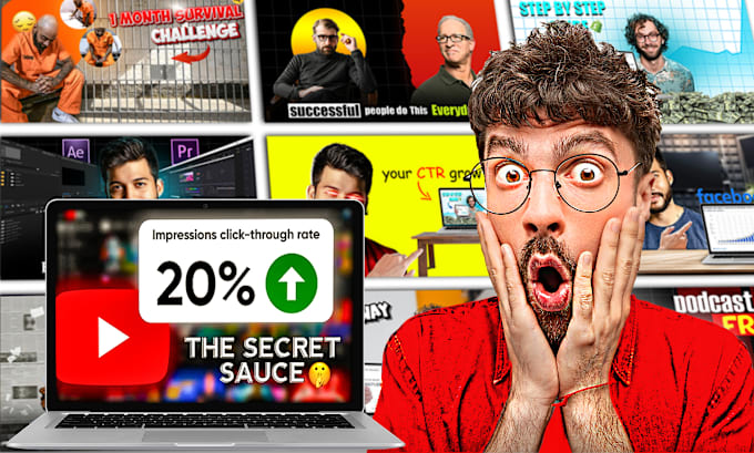 Bestseller - design viral clicbait youtube thumbnail within 2 hours