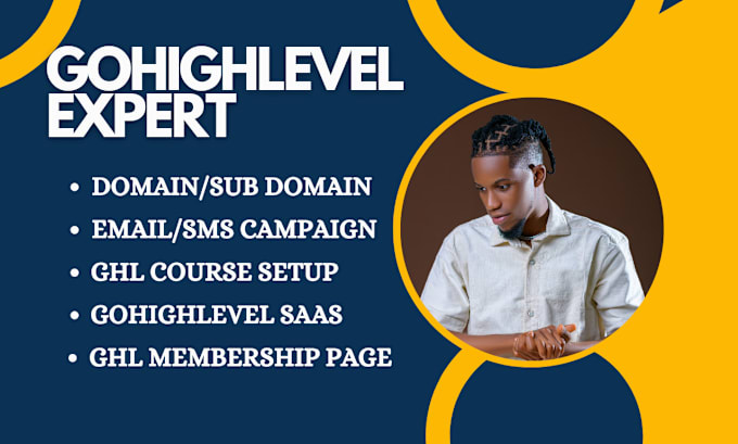 Gig Preview - Gohighlevel domain subdomain email SMS campaign course saas membership funnel