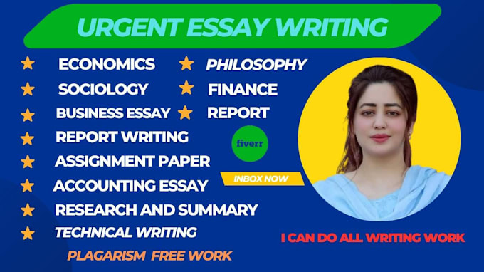 Gig Preview - Do essay writing, report, ethics, paper, philosophy, economics, literature essay