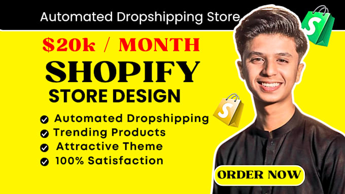 Gig Preview - Build an automated dropshipping shopify store or shopify website