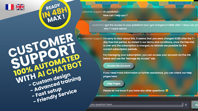 Gig Preview - Automate your customer support with an ai chatbot