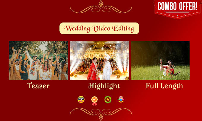 Gig Preview - Exceptional wedding video editing services