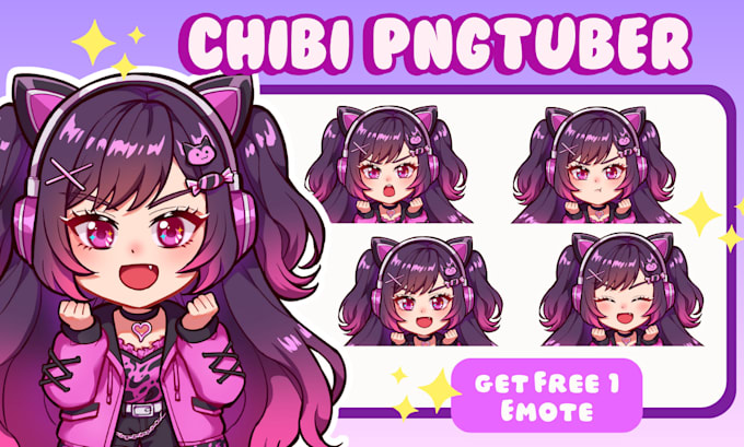 Gig Preview - Draw chibi pngtuber for stream, discord, vtuber and twitch