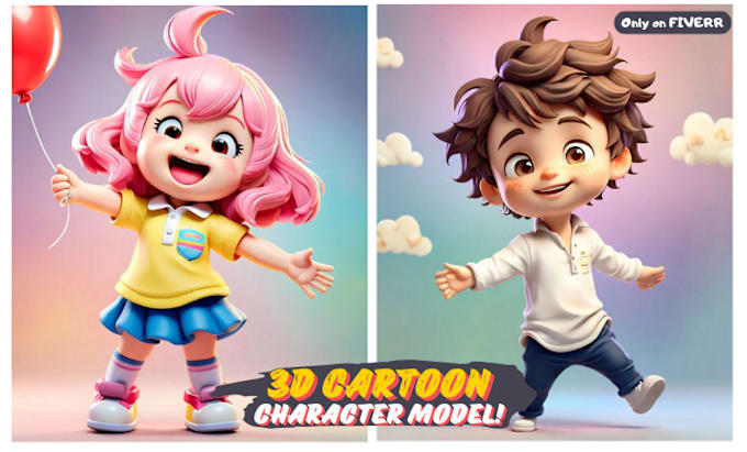 Gig Preview - 3d chibi character modeling, 3d cartoon character animation, character animation