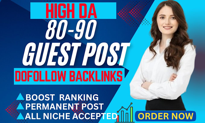 Gig Preview - Do boost your SEO dofollow backlinks with high da guest post