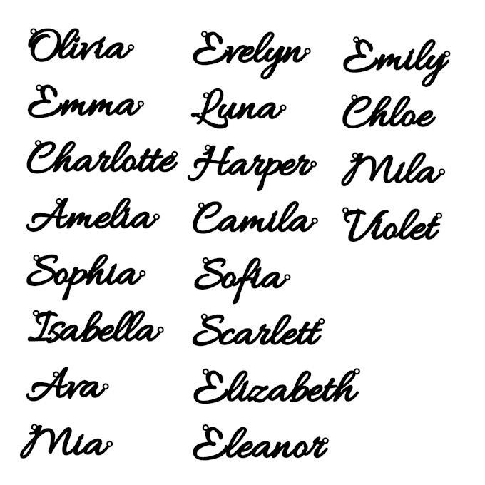 Gig Preview - Draw custom 2d names for nameplate necklaces