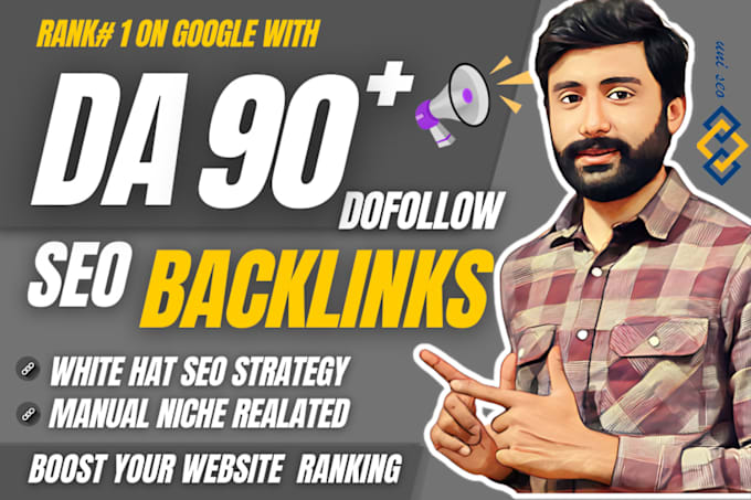 Gig Preview - Do link building via high da authority dofollow seo backlinks for google ranking