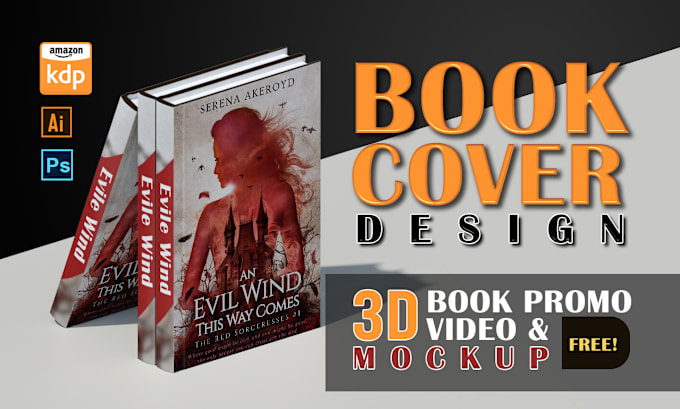 Gig Preview - Book cover, amazon kdp, notebook cover design 3d book mockup or book promo video