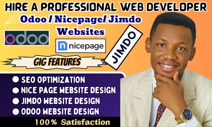 Gig Preview - Design develop and customize odoo website nicepage jimdosite123 website redesign