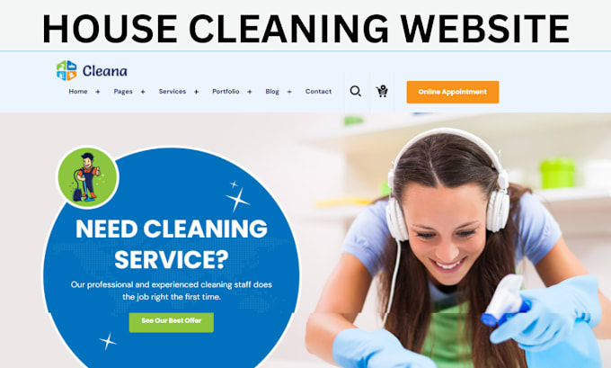 Gig Preview - House cleaning website office cleaning business website house cleaning website