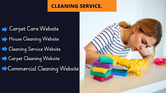 Gig Preview - Design cleaning website, carpet cleaning, home cleaning, business webste