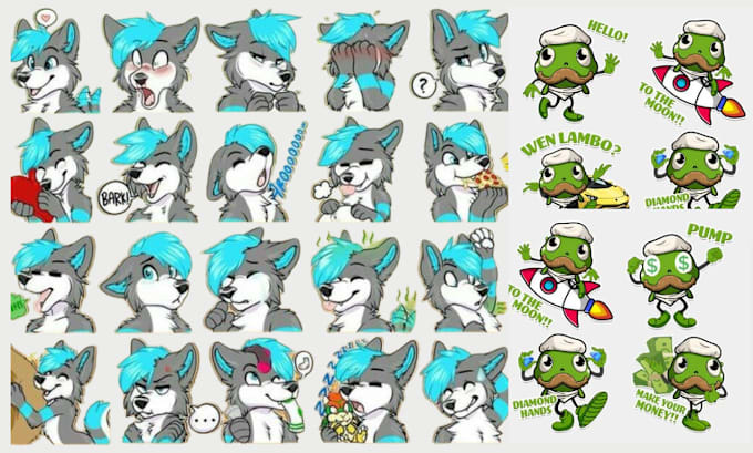 Gig Preview - Create telegram sticker, crypto telegram sticker packs, animated furry sticker