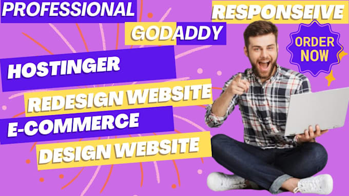 Gig Preview - Design and redesign responsive godaddy hostinger website ecommerce website