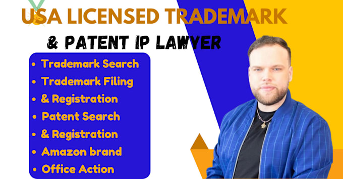 Gig Preview - Do trademark, amazon brand registry, patent, canada uspto uk ip attorney lawyer