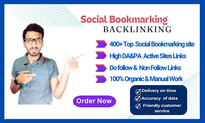 Gig Preview - Build manually high social bookmarking backlinks for ranking