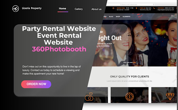 Bestseller - design party rental website, event rental website 360 photobooth, rental website