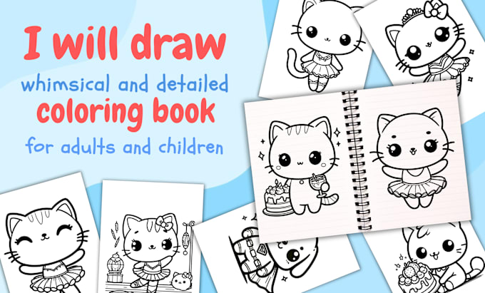 Gig Preview - Draw custom kawaii doodle and coloring pages that are unique