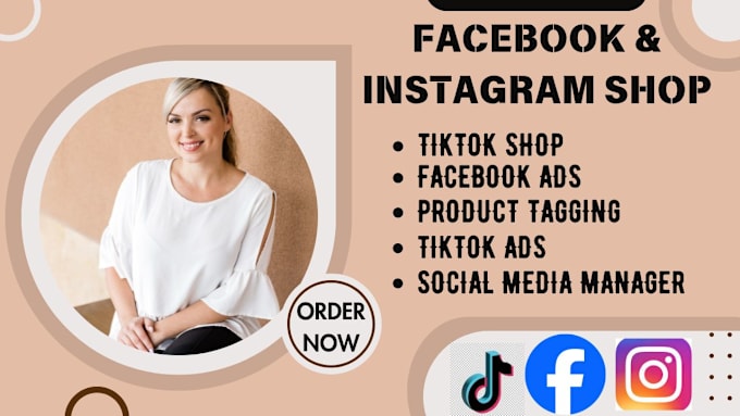 Gig Preview - Create a facebook shop instagram shop tiktok shop ads social media manager