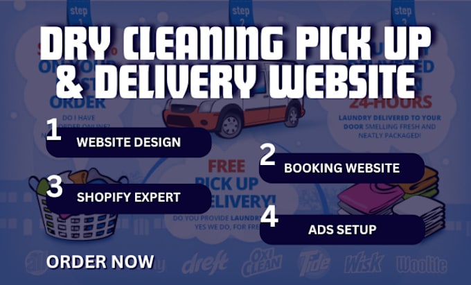 Gig Preview - Do professional shopify store for dry cleaning pickup and delivery service