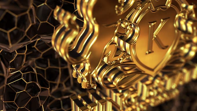 Gig Preview - Do 3d luxury gold metal fire logo animation reveal intro